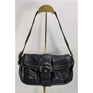 Vintage Coach Y2K Small Soho Black Leather Shoulder Bag M04S-1446